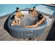 Басейн-джакузі квадратне (180х180х71см, 795л, з гідромасажем, бульбашковий масаж) Bestway 60031 Сірий, фото 3