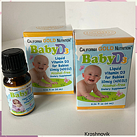 California Gold Nutrition Vitamin D3 baby 400 MO, 10 мл