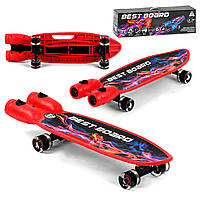 Скейтборд (музыка и дым, USB зарядка, колеса PU со светом) Best Board S-00710 Красный