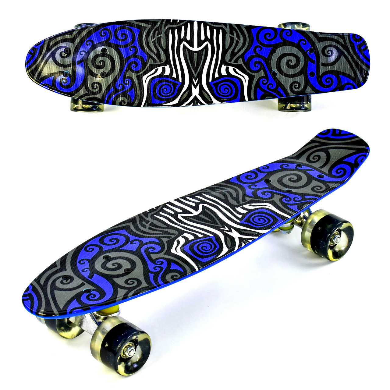 Скейт (дошка 55х14см, колеса PU зі світлом, d=6см) Best Board F 6510 Синій, фото 1