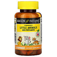 Mason Natural, Little Animals, Мультивитамины для Детей, фруктовый вкус, 120 жевательных таблеток (MAV-09182)