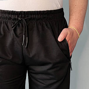 Шорти чоловічі трикотажні Шорти спортивні зі змійками на кишенях 2XL — 5XL (Польща) Чорний колір, фото 2