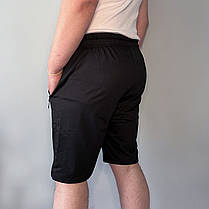 Шорти чоловічі трикотажні Шорти спортивні зі змійками на кишенях 2XL — 5XL (Польща) Чорний колір, фото 4