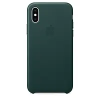 Кожаный чехол для iPhone XS Max Apple Leather Case (Forest Green) Темно-зеленый