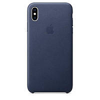 Кожаный чехол для iPhone XS Max Apple Leather Case (Midnight Blue) Темно-синий