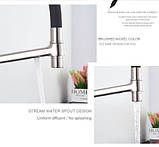 Змішувач для кухні з неіржавкої сталі з під'єднанням фільтрованої води FUTURA 132SDF із силіконовим виливом, фото 6