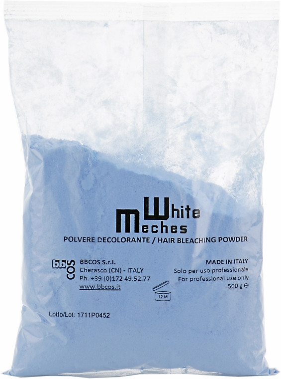 Пудра для освітлення волосся (голуба) Bbcos White Meches Plus в пакетах 500  г
