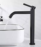 Змішувач високий чорний для раковини FUTURA 435-22 BLACK, фото 4