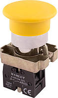 Кнопка «грибок» e.mb.bc51 без фіксації жовта, 1NO
