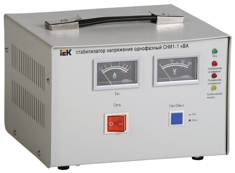 Стабілізатор напруги СНИ1-1 кВА їв-механ. однофазний IEK, фото 1