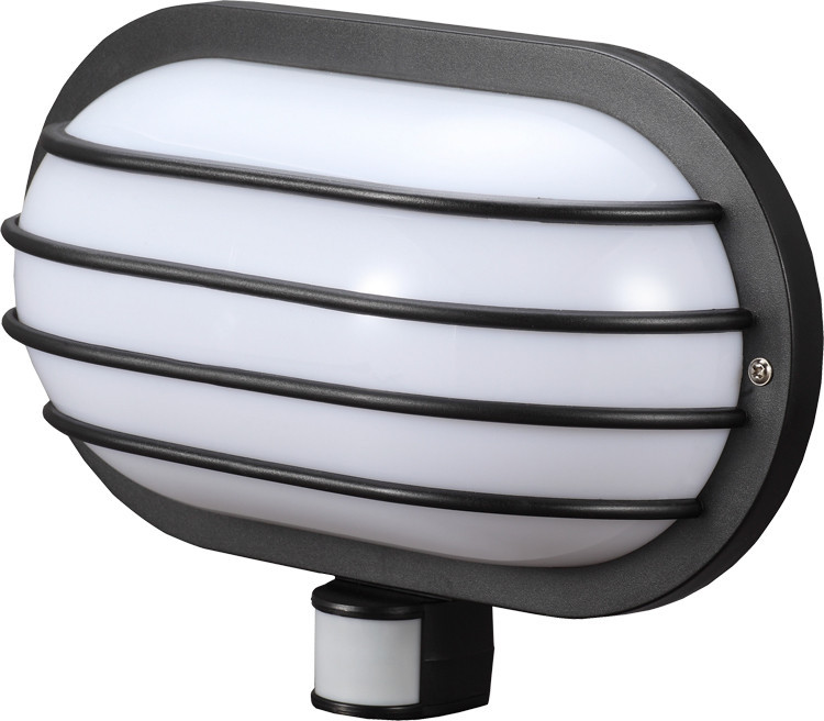 Світильник настінний з датчиком руху e.sensor.lum.69.e27.black (чорний) 180 °, IP44, фото 1