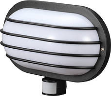 Світильник настінний з датчиком руху e.sensor.lum.69.e27.black (чорний) 180 °, IP44