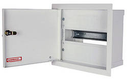 Шафа розподільний e.mbox.RP-6-P-Z мет. вбудовуваний, 6 мод. c замком, 215х150х125 мм