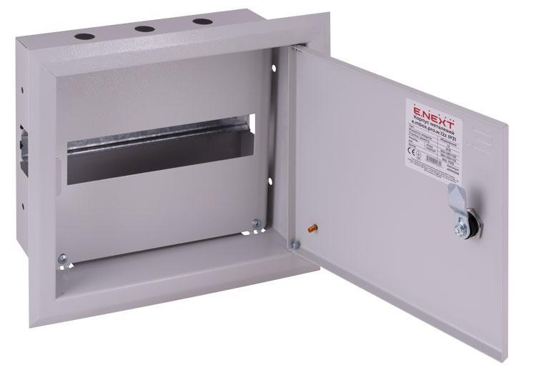 Корпус металевий e.mbox.pro.w.12z IP31 вбудовуваний на 12 модулів з замком, фото 1