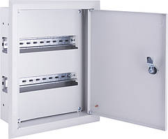 Корпус металевий e.mbox.pro.w.24z IP31 вбудовуваний на 24 модуля з замком