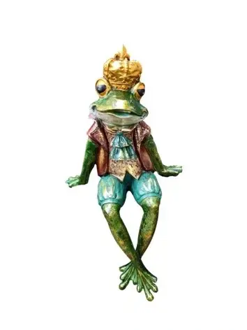 Figurine жаба в золотій короні 29,5x17.5х14см Статуетка Бренд Європи, фото 1
