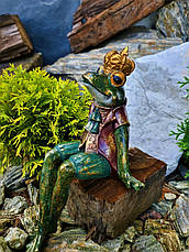 Figurine жаба в золотій короні 29,5x17.5х14см Статуетка Бренд Європи, фото 4