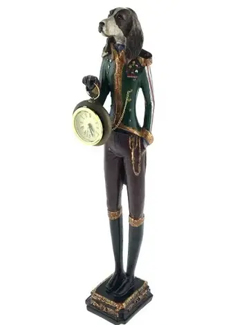 Собака з годинником 44 см Big Premium Figurine Статуетка Бренд Європи, фото 1