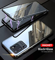 Магнитный чехол Magnetic для Samsung Galaxy S20 Ultra 2020 G988 два стекла (Разные цвета)