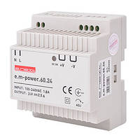 Блок живлення на DIN-рейку e.m-power.60.24 60Вт, DC24В