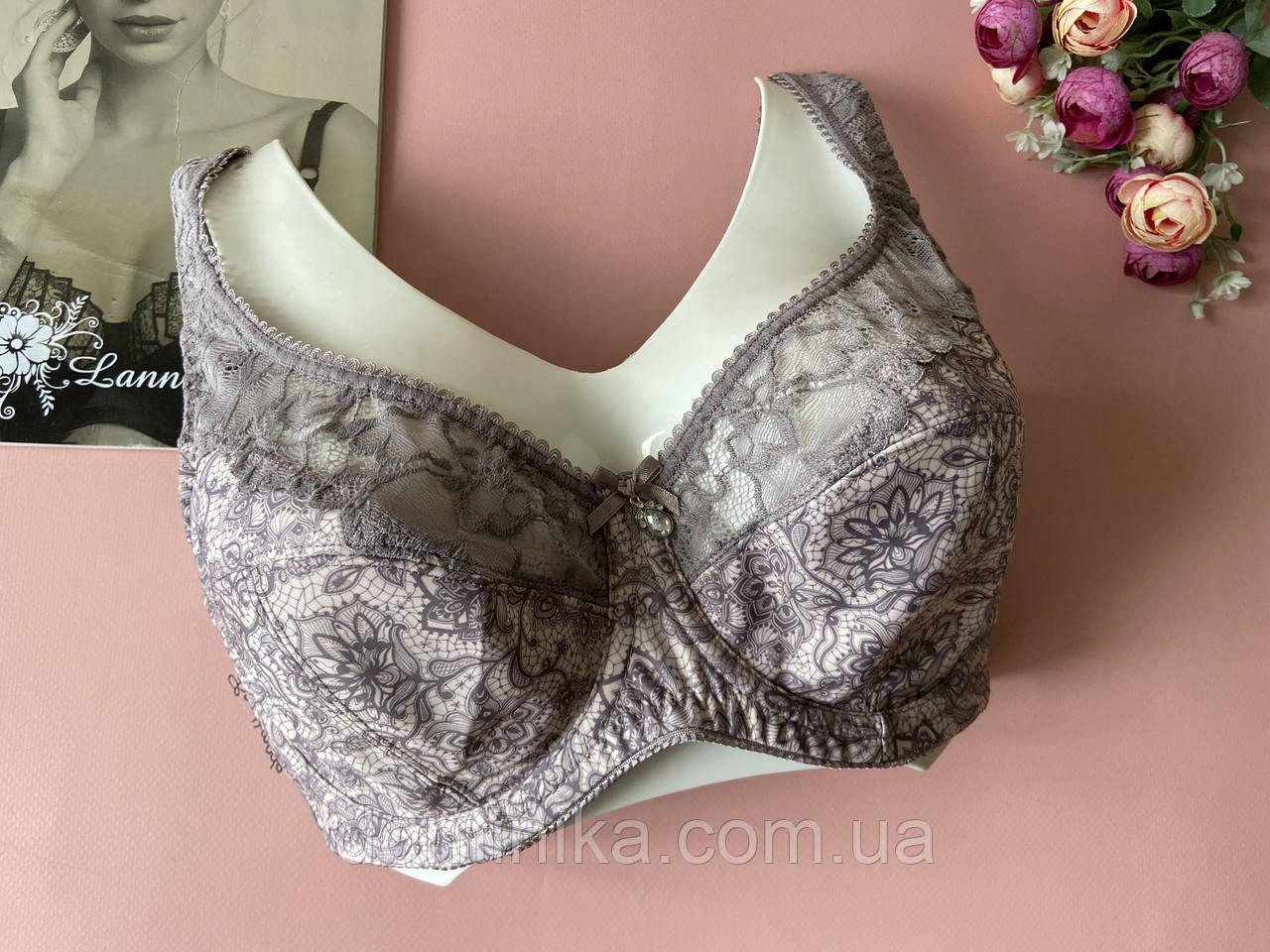 80/85/90G Бюстгальтер великих розмірів, ліфчик без поролону сірий