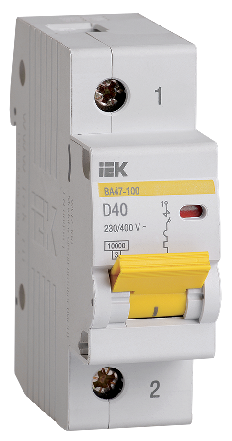 Авт. вим. ВА47-100 1Р 40А 10кА х-ка D, IEK, фото 1