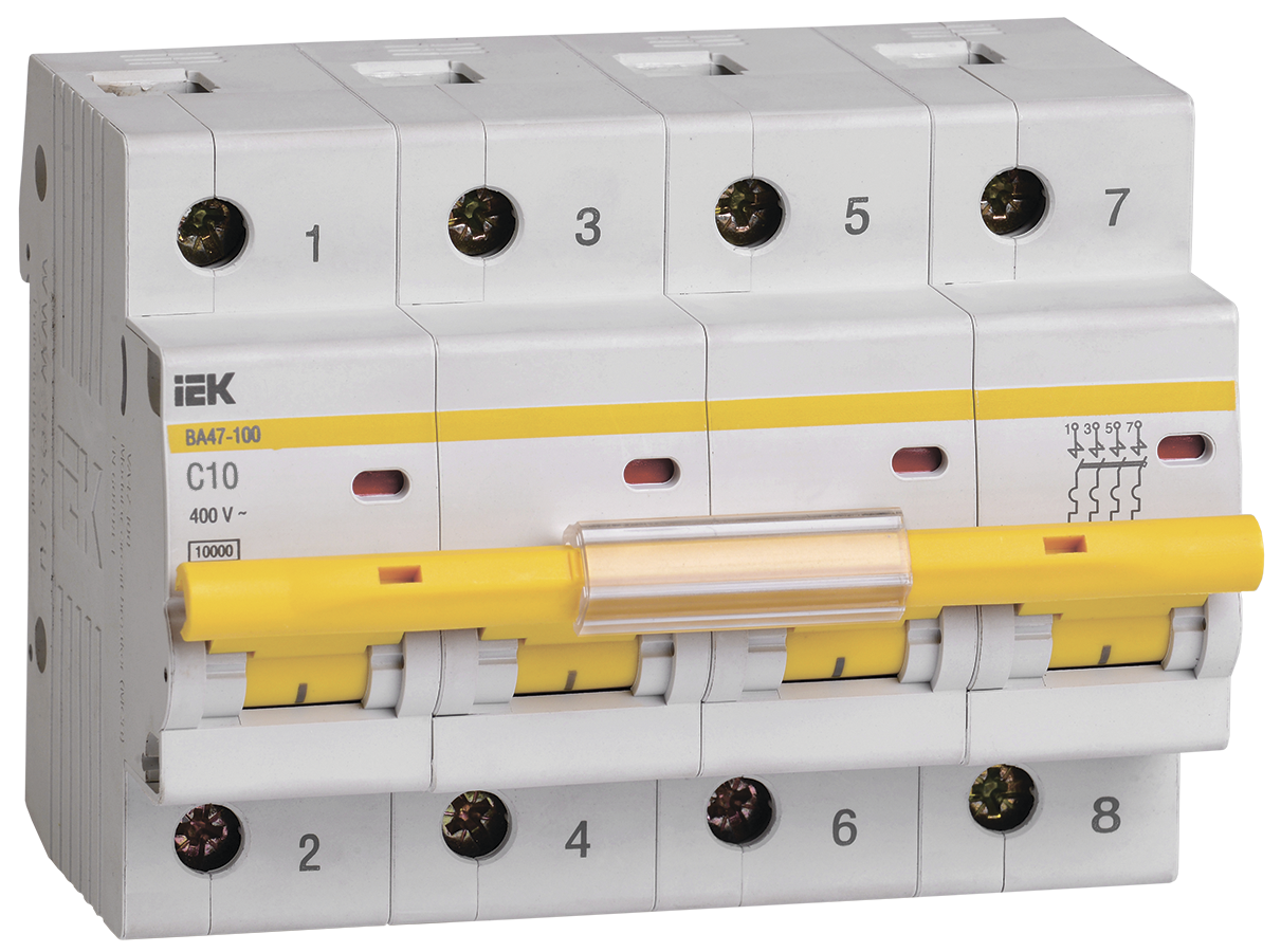 Авт. вим. ВА47-100 4Р 10А 10кА х-ка C IEK