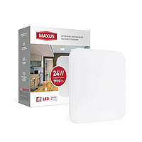 Світильник світлодіодний настінно-стельовий Maxus Ceiling light 24W 4100K S (квадрат)