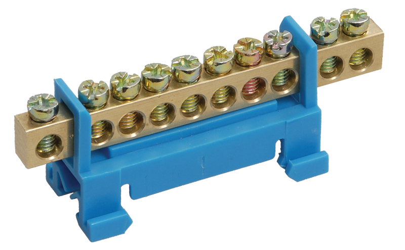 Шина PE "земля" на DIN-ізол тип "Стійка" СТАЙНІ-6х9-10-З-Ж IEK, фото 1