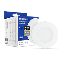 LED світильник GLOBAL SPN 3W тепле світло (3шт. в уп) (3-SPN-001-З)