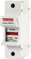 Тримач запобіжника на DIN-рейку e.fuse.1451.h1, під запобіжник 14х51, 1р, 25-63А