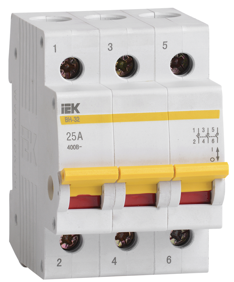 Вимикач навантаження ВН-32 3Р 25А IEK