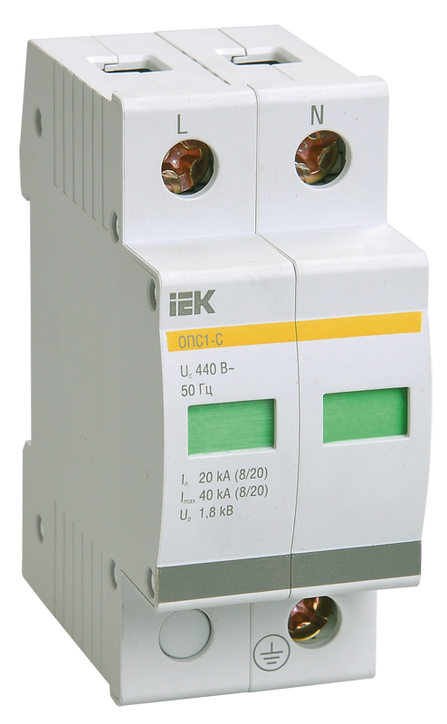 Обмеж. імп. перенапруг ОПС1-D 2Р In=5kA Un=230B Im=10kA IEK