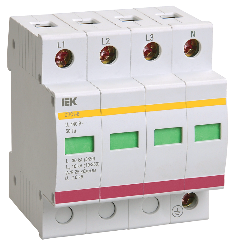 Обмеж. імп. перенапруг ОПС1-C 4P In=20kA Un=400B Im=40kA IEK