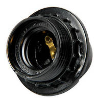 Патрон e.lamp socket with nut.E27.bk.black бакелітовий Е27 з гайкою, колір чорний