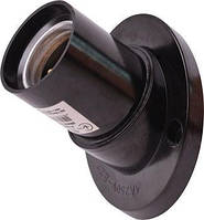 Патрон бакелітовий e.lamp socket wall skew side.E27.bk.black, настінний, Е27, зміщений, чорний