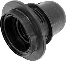 Патрон пластиковий Е27 з гайкою, зі стопором, чорний e.lamp socket with nut.stopper.E27.pl.black