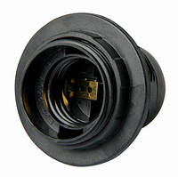 Патрон пластиковий Е27 з гайкою, чорний e.lamp socket with nut.E27.pl.black