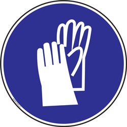 Знак "Працювати в захисних рукавичках"
