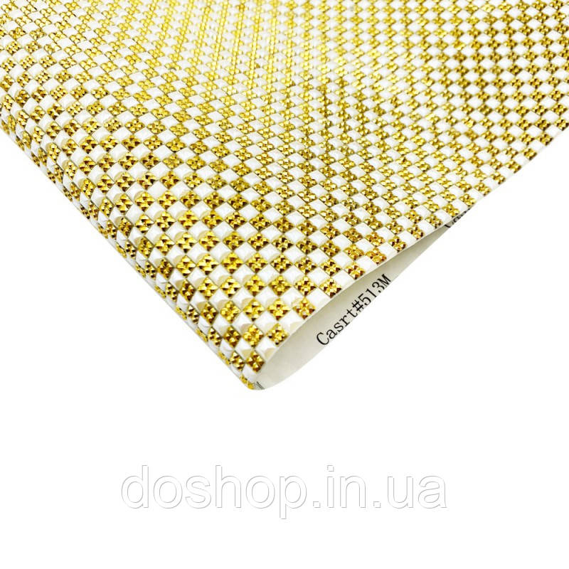 Килимок силіконовий для манікюру зі стразами, WHITE&GOLD, 40*24 см