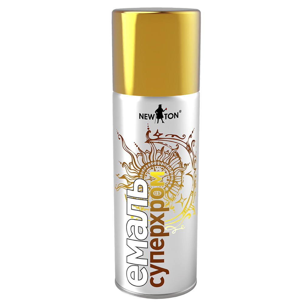 Емаль «Суперхром» для внутрішніх робіт New Ton Аерозоль Золото 400 мл, фото 1