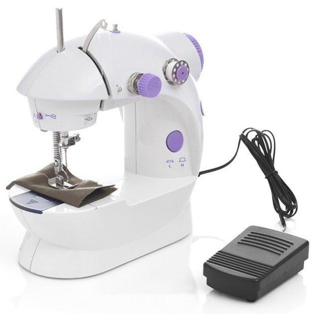 Мінішвейна машина ОРІГІНАЛ 4 в 1 Mini Sewing Machine SM-202A 4 в 1 з педаллю та нічною підсвіткою