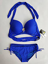 ОПТ Купальник на великі груди Sisianna 5152 44-52 яскраво-синій на укр 48 50 52 54 56 розмір, фото 3