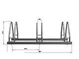 Велопарковка ECHO з ч/металу на 3 велосипеди двостороння можна кріпити на землю або на стіну, фото 4