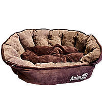 Лежак AnimAll Royal Velours велюр M CHOCOLATE, 53×47×21