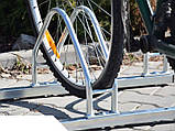 Велопарковка ECHO з неіржавкої сталі на 3 велосипеди двостороння можна кріпити на землю або на стіну, фото 2