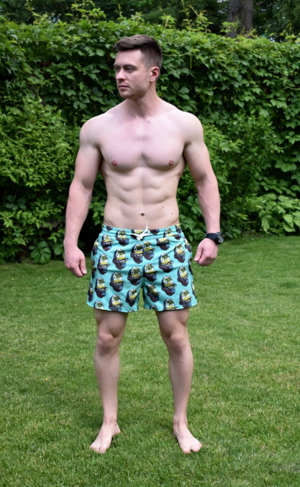 Красиві купальні чоловічі молодіжні пляжі шорти для басейну та відпочинку з плащівки, фото 1