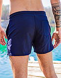 Чоловічі швидкі пляжні шорти від плащів синього для купання, фото 3