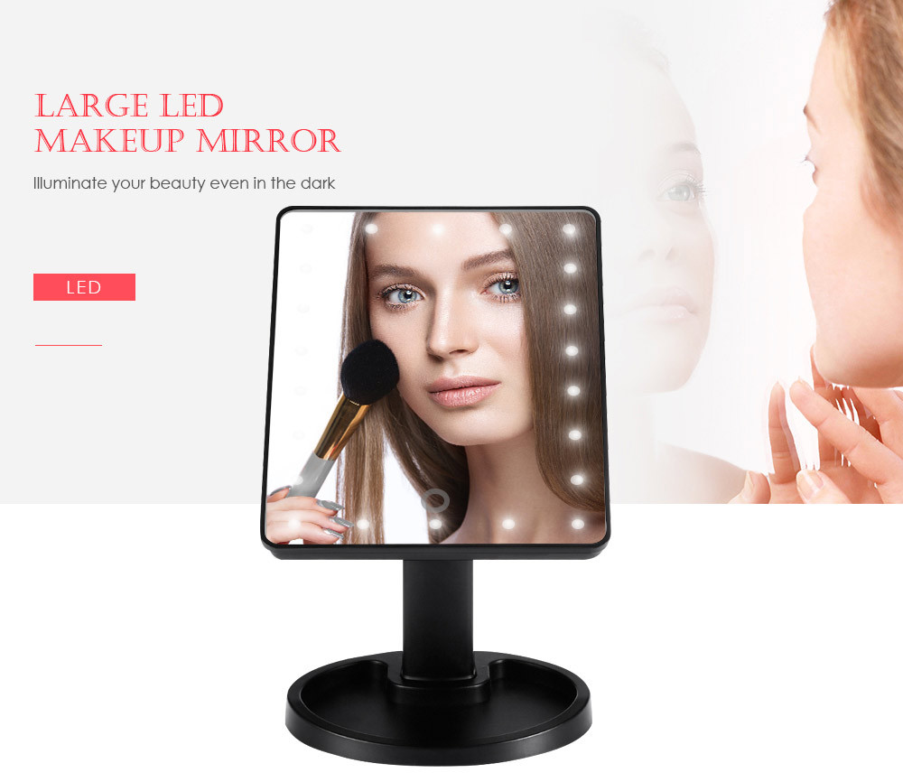 УЦЕНКА! Зеркало с лед подсветкой Magic Makeup Mirror Черное (22 LED), настольное зеркало для макияжа (TO) - фото 4 - id-p1629765110