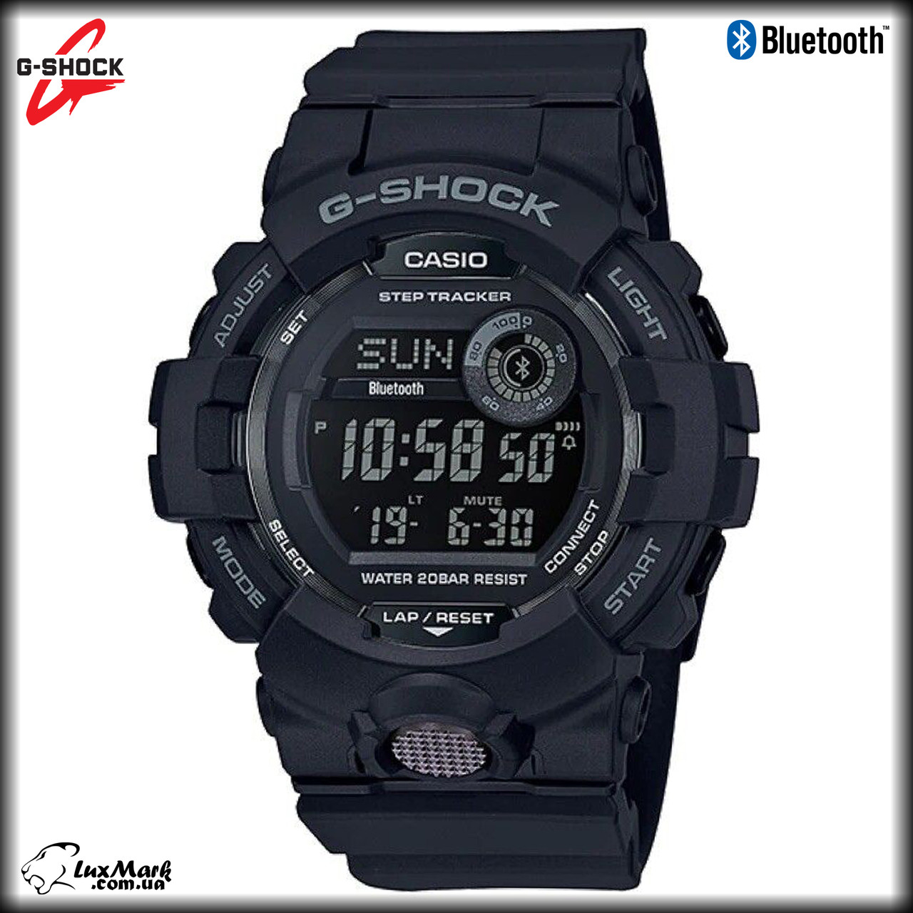 Годинник чоловічий Casio G-Shock G-Squad GBD-800-1B Bluetooth, крокомір